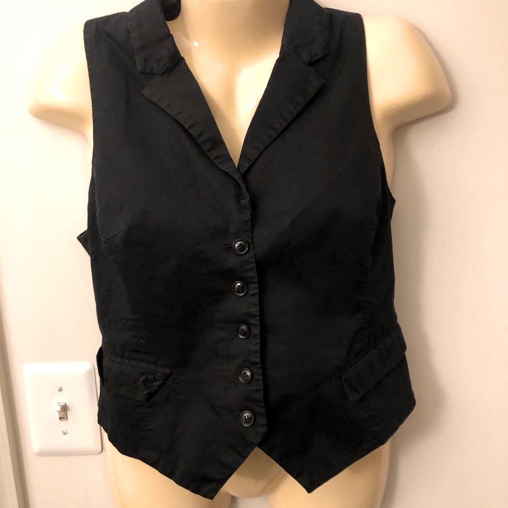 H&M Black Women’s Button-Down Lined Vest Size 12